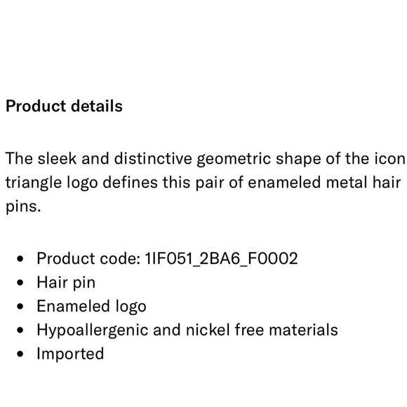 XMAS SALE Black Prada Silver Hair Clip Pin - Picture 4 of 6